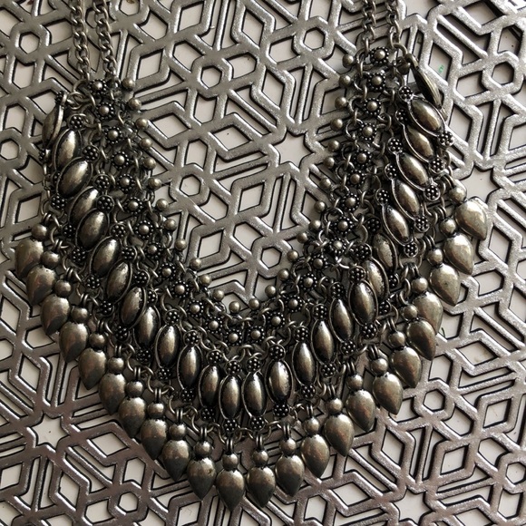Silver dangly statement necklace - Picture 2 of 4